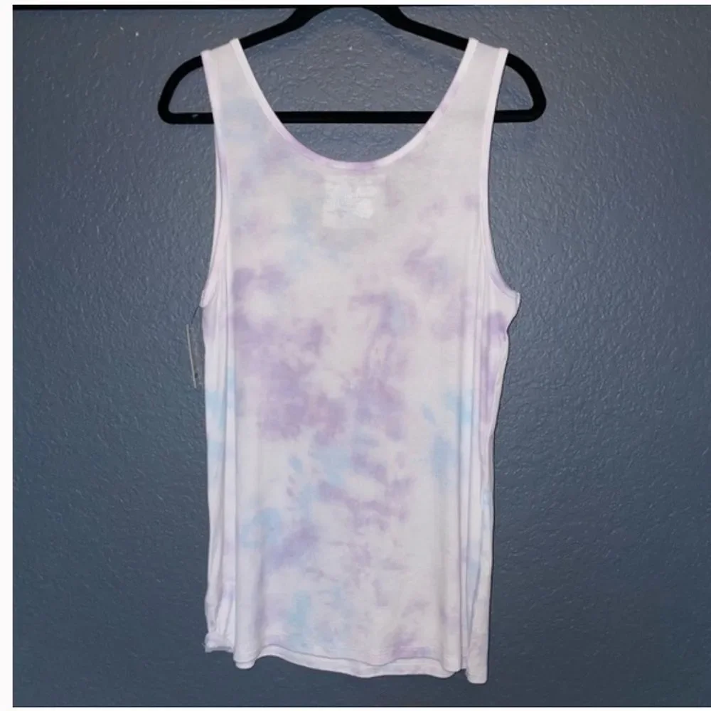 Nwt Terra & Sky Tank Top Womens 0X 14 Light Purple Blue White Ribbed Knit shirt - Picture 7 of 9